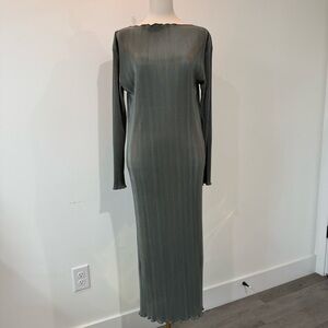 Chic Long Sleeve Gray Dress